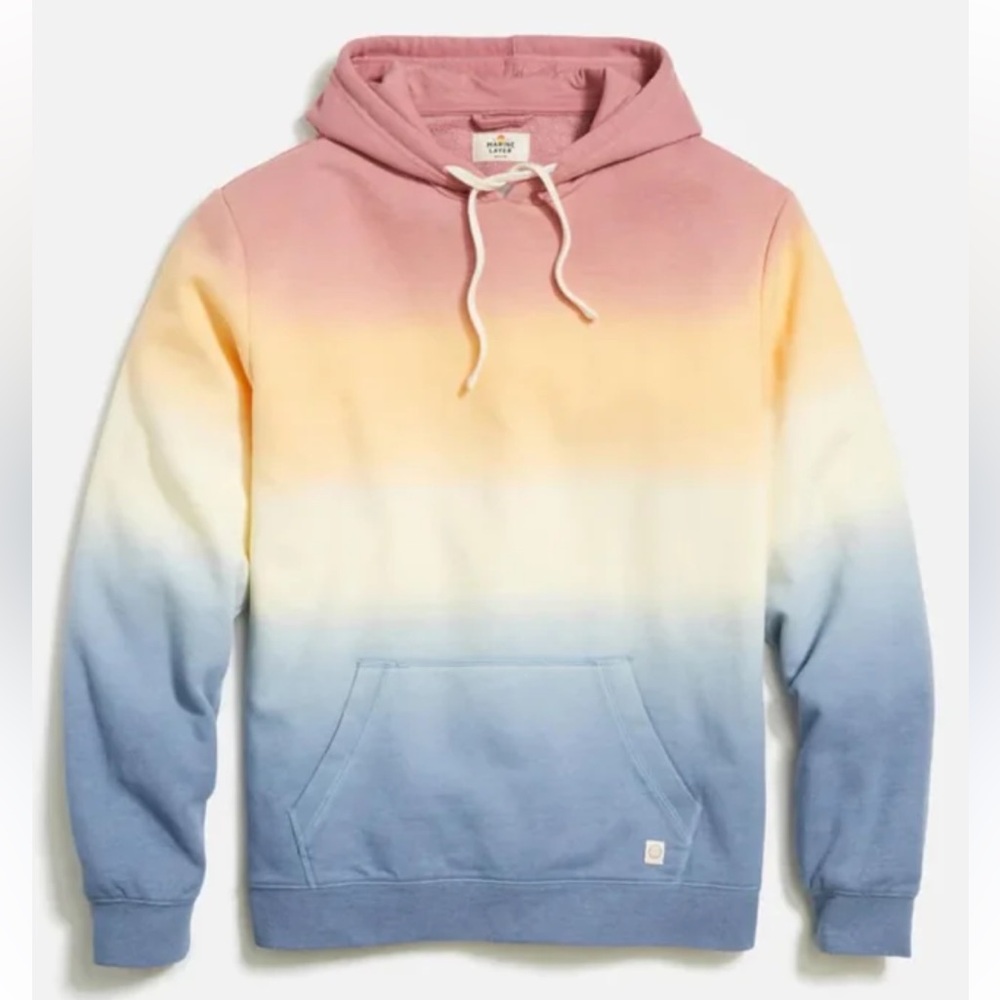Marine Layer Signature Ombré Stripe Organic
Cotton Blend Fleece Hoodie